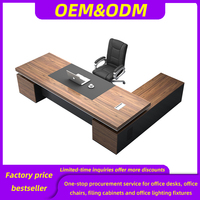 Bureau de direction de style industriel, table de patron moderne minimaliste, ensemble de bureau et de chaise en MDF pour mobilier de bureau