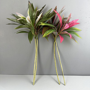 Planta Artificial de Dracaena Realista de 80 cm, <span class=keywords><strong>Hojas</strong></span> de Látex Arcoíris, Planta de Hierro para Decoración de Interiores y Exteriores, <span class=keywords><strong>Precio</strong></span> al por Mayor - Product Image 1