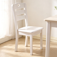 Chaise de salle à manger en bois massif de caoutchouc, chaise d'appoint moderne en bois avec dossier creux et pieds en bois massif pour la maison et les restaurants