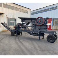Concasseur à mâchoires mobile monté sur camion, concasseur mobile pour l'exploitation minière, mini concasseur à mâchoires mobile sur roues, haute efficacité, usage intensif