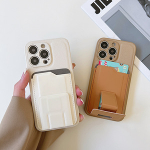 Porte-cartes multifonctionnel créatif pour IPhone 14 15Plus 12 13ProMax étui de téléphone anti-chute de couleur unie pour <span class=keywords><strong>Huawei</strong></span> P60Pro Mate60 - Product Image 3