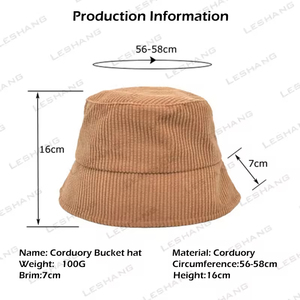 Custom Logo Corduroy Fisherman Hat Women's Autumn Winter Warm Breathable <b>Large</b> Brim Sunshade Foldable Small Batch Casual Cap - Product Image 6