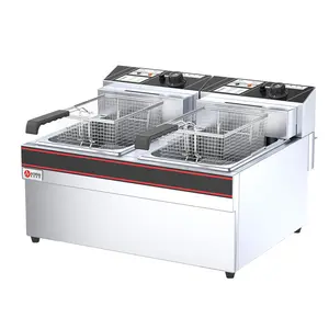 Catering-Ausrüstung Electric Commercial 15L 15L Zwei Tanks Zwei Körbe Fritte use für Restaurant-Snack bars