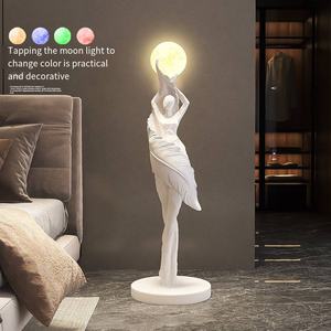 Statue de fille minimaliste moderne art abstrait décoration de sol grand salon décoration atmosphère lumière - Product Image 1