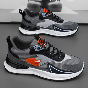 Zapatillas de running casuales de estilo coreano para hombre, transpirables, con diseño de malla, con cordones, para skateboarding, versátiles, para otoño. - Product Image 4