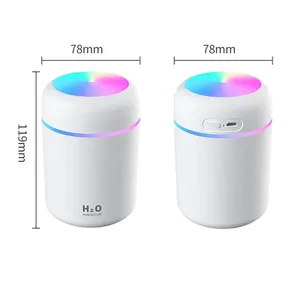 Acepte Dropshipping colorido 300ML Home Office Car humidificador de aire de pulverización grande con luces LED - Product Image 5