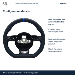 PU Steering Wheel for Audi <b>A4</b> (8K2, B8) Open Center Selected Configuration AA4B8PU - Product Image 2