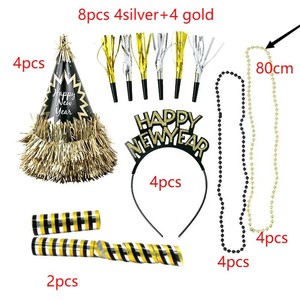 Accessori per Feste di Capodanno 2025: Decorazione per Cappello di Gruppo, Collana Nera, Cappello di Carta, Cerchietto per Capelli, Costume Drago Soffiante - Product Image 3