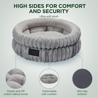 Lits pour animaux de compagnie ronds en fourrure de lapin personnalisés de luxe de haute qualité en gros, confortables, multi-tailles, pour chiens et chats
