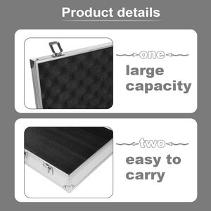 Maletín portátil de aluminio plateado para estuche rígido Cerradura de espuma personalizable OEM ODM EVA Estuche de herramientas para hombres Mujeres Viajeros Artesano - Product Image 6