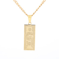 Collier pendentif billet de 100 dollars pour femmes et hommes, cadeaux, bijoux en acier inoxydable, accessoires