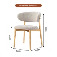 Tabouret de bar moderne en bois massif, style nordique italien, chaise de cuisine, petite chaise de salle à manger avec dossier, tabouret haut décontracté pour hôtel et restaurant