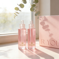 Flacon compte-gouttes en verre à épaule plate personnalisé de 30 ml, 1 oz, 50 ml, 100 ml, 4 oz pour sérum et huile essentielle capillaire avec compte-gouttes transparent