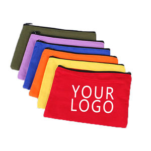 Bolsa de Maquillaje Pequeña Personalizable, Bolsa de Cosméticos de Viaje a la Moda, Bolsa Portátil de Lona de Algodón Calico Blanca Lisa con Cierre - Product Image 1