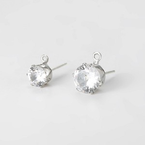 Pendientes de circonita con poste de plata 925 y engaste de garra, cristal de imitación, para uso diario, unisex, accesorios de joyería DIY - Product Image 2