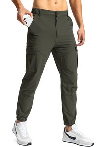 Pantalons de sport pour hommes, taille élastique, séchage rapide, légers, pantalons de sport, pantalons de survêtement d'extérieur avec poches zippées - Product Image 6