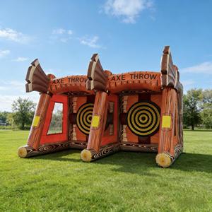 Jeu <span class=keywords><strong>de</strong></span> <span class=keywords><strong>lancer</strong></span> <span class=keywords><strong>de</strong></span> <span class=keywords><strong>hache</strong></span> gonflable commercial à 2 voies, thème <span class=keywords><strong>Viking</strong></span>, jeu interactif <span class=keywords><strong>de</strong></span> carnaval, PVC écologique 4x3x3m - Product Image 4