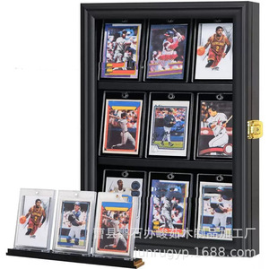 Wooden Sports Card Storage Rack 3 Floors <b>Wall</b> Mounted <b>Display</b> <b>Case</b> For Collectible Cards And Photos - Product Image 4