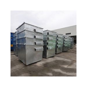 Gray Steel Dumpster Forklift Load Bins Management Waste Recycling Rear Front Load-3