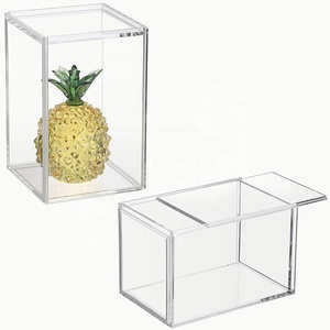 Confezione da 2: Espositore Trasparente in Acrilico con Porta Scorrevole, Cubo Impilabile, Piccola Vetrina per Mini Action Figure - Product Image 1