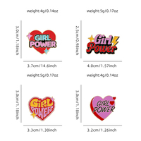 Badges en émail Girl Power, forme cœur, épingles de revers en émail souple, design féministe pour sacs à dos, vêtements, chapeaux, étiquettes, épingles en émail personnalisées