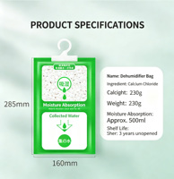 Sac déshumidificateur suspendu pour armoire domestique 500 ml, déshydratant au chlorure de calcium, anti-moisissure et anti-humidité