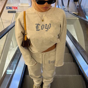 Conjunto de Sudadera y Pantalones Personalizados con Cuello Redondo, Estilo Holgado Informal, Traje Deportivo para <span class=keywords><strong>Mujer</strong></span>, Conjuntos de <span class=keywords><strong>Mujer</strong></span>, Primavera 2026, <span class=keywords><strong>Ropa</strong></span> de <span class=keywords><strong>Mujer</strong></span> - Product Image 4