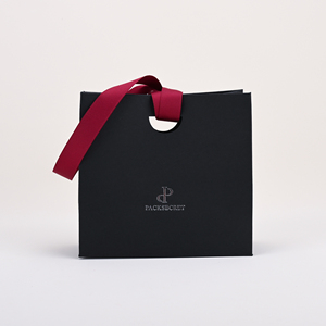 Bolsa de Regalo de Papel Kraft Rosa con Cinta, Hecha a Mano, para Joyería y Gafas, con Asa de Cordón, Impresión de Logotipo Personalizado, Accesorios de Cinta - Product Image 3
