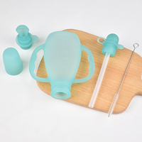 Conteneur d'alimentation extérieur pour bébé, pochette alimentaire réutilisable en silicone, distributeur à double poignée, qualité alimentaire pour purée de tout-petit