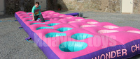 Produits tendances chauds jeux de construction d'équipe course d'obstacles commercial sûr gonflable The Wonder Challenge Tyre Obstacle Run Game
