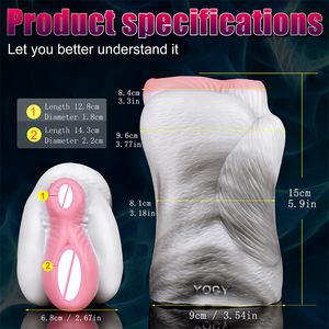 Masturbadores Fetichistas al por Mayor, Juguetes Sexuales <span class=keywords><strong>Eróticos</strong></span> para Hombres, Juguete Anal Gay de Doble Canal, Vagina de Bolsillo, Estimulador de Pene de Silicona Suave para Hombre - Product Image 6