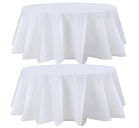 Nappe Moderne Blanche en Plastique PE Jetable Imperméable Carrée et Ronde pour la Maison Imprimée Technics Non-Tissé