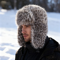 Chapeau de trappeur en fausse fourrure pour homme et femme, avec logo personnalisé, fabriqué en usine depuis 17 ans, épais et fourré, style Ushanka avec cache-oreilles, idéal pour le ski et la chasse