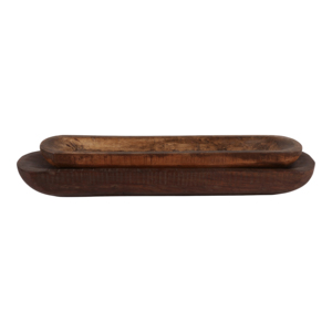 Ciotola Allungata in Legno, Decorazione Rustica per la Casa, Centrotavola, Elemento d'Accento per la Tavola - Product Image 5
