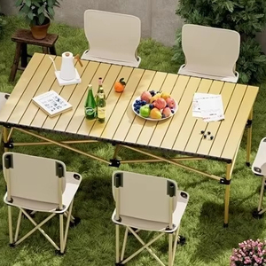<span class=keywords><strong>Table</strong></span> de pique-nique portable moderne en alliage d'<span class=keywords><strong>aluminium</strong></span>, très vendue, avec chaises de <span class=keywords><strong>camping</strong></span> pliantes, mobilier de <span class=keywords><strong>camping</strong></span> et de plage - Product Image 1