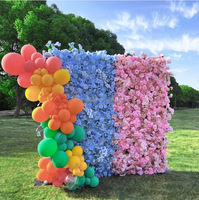 Mur de fleurs artificielles en soie rose et bleue, nouveau design de luxe NI, pour révélation du sexe, mariage et arrangement floral pour baby shower