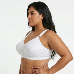 <span class=keywords><strong>Playtex</strong></span> Sujetador clásico sin aros con encaje floral tejido y tirantes ajustables para mujer, paquete de 2, blanco/blanco 95B - Product Image 1
