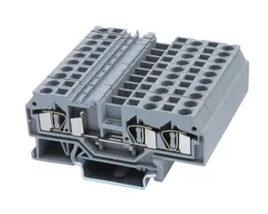 Four conductor way spring cage terminal block ST 4-QUOTTRO 32A 600V din rail mounted approved CE ROSH