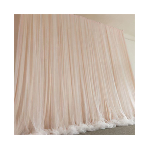 Moderno blanco gasa tela tubo cortina telón de fondo techo cortinas boda decoraciones cortinas y cenefas - Product Image 5
