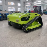 Tondeuse robot télécommandée 550 mm, largeur de coupe robuste, chenilles antidérapantes pour désherbage sur pentes et terrains en pente