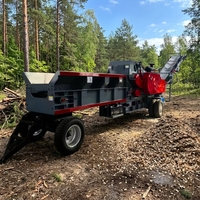 Broyeur de bois mobile à moteur diesel CE, grande capacité 3-40T, diamètre de copeaux max. 50mm pour copeaux de biomasse