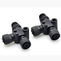 Impermeable NMEA 2000 5 Pin 3 Port T Conector, 1 macho a 2 hembra Conector resistente al aceite para redes
