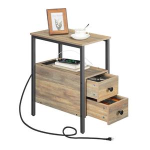 Comodino Sottile con <span class=keywords><strong>2</strong></span> Cassetti, Tavolino da Camera da Letto Stretto con Due Cassetti, Comodino <span class=keywords><strong>Salvaspazio</strong></span> con <span class=keywords><strong>2</strong></span> Cassetti per Camera da Letto - Product Image 1