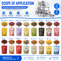 Máquina de envasado y empaquetado Doypack para legumbres, frijoles encurtidos, dulces, pescado seco, carne de res deshidratada, brócoli, maíz y té aromatizado en bolsas.