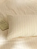 Ensemble de taies d'oreiller rayées 100 % coton lavé, doux, respirant, qualité hôtelière de luxe, 200 fils, poches profondes, tailles Standard, Queen, King pour la maison