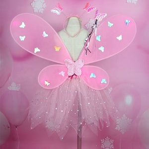 Jolies filles jeu de rôle clignotant aile fée ensemble LED ailes de papillon Costume pour enfants - Product Image 6