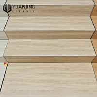 Carreaux de marches d'escalier en porcelaine aspect bois, revêtement de sol en porcelaine 470x1200mm, carreaux de marches d'escalier pleine masse aspect marbre