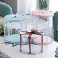 Boîtes à gâteaux transparentes cylindriques blanches personnalisées pour anniversaire et mariage, design simple et élégant
