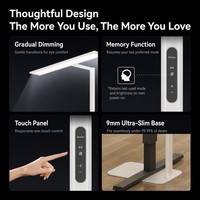 Lampe de sol LED moderne en métal sans scintillement pour bureau, CRI 98 UGR<19, gradation tactile haut/bas, éclairage direct/indirect