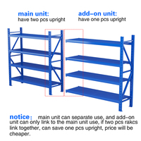 Étagère métallique sans boulons Q235 de 200 kg/étagère, unité de rayonnage métallique réglable à 4 niveaux, solution de stockage industrielle pour entrepôt
